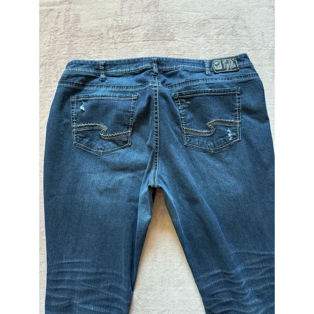 Silver Jeans Womens Boyfriend Distressed Blue Denim‎ Jean Sz 24